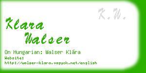 klara walser business card