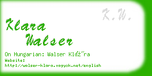 klara walser business card